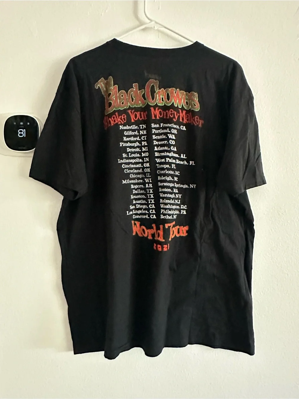 The Black Crowes "Shake Your Money Maker" Tour 2021 Tee in Black - Picture 2 of 4